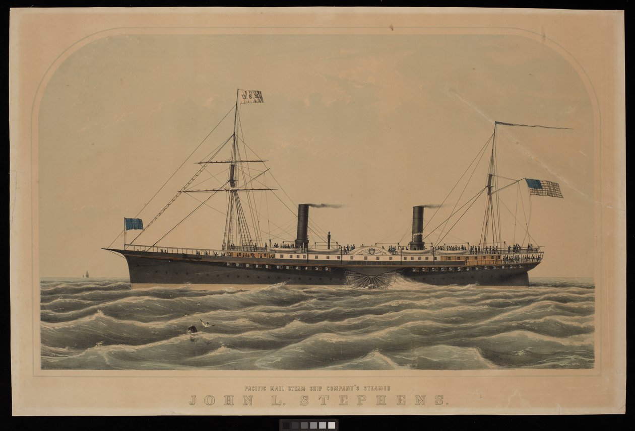Steamer John L Stephens de la Pacific Mail Steam Ship Company - Unknown artist
