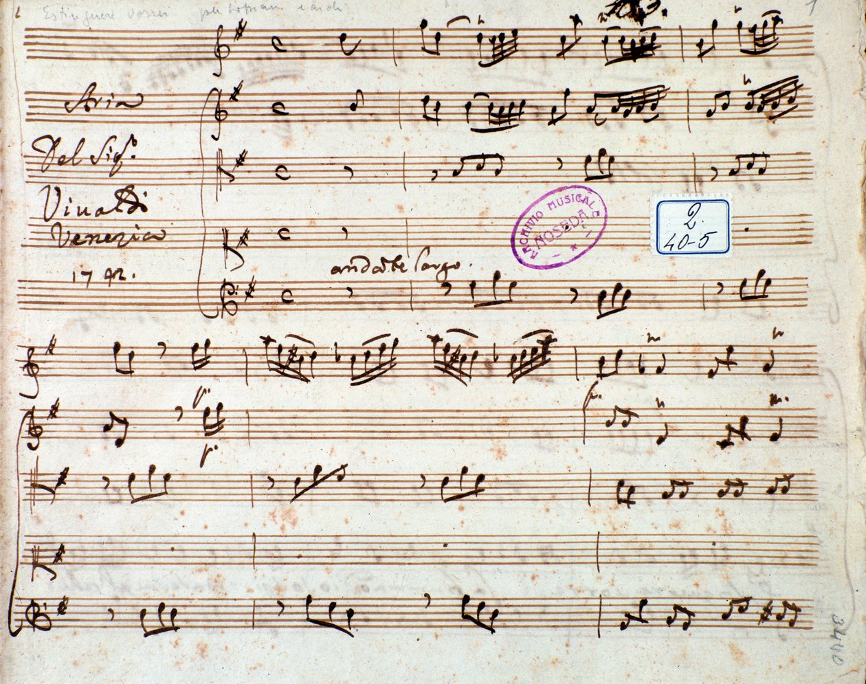 Page de la partition musicale de Estinguere vorrei aria dans Griselda, opéra d