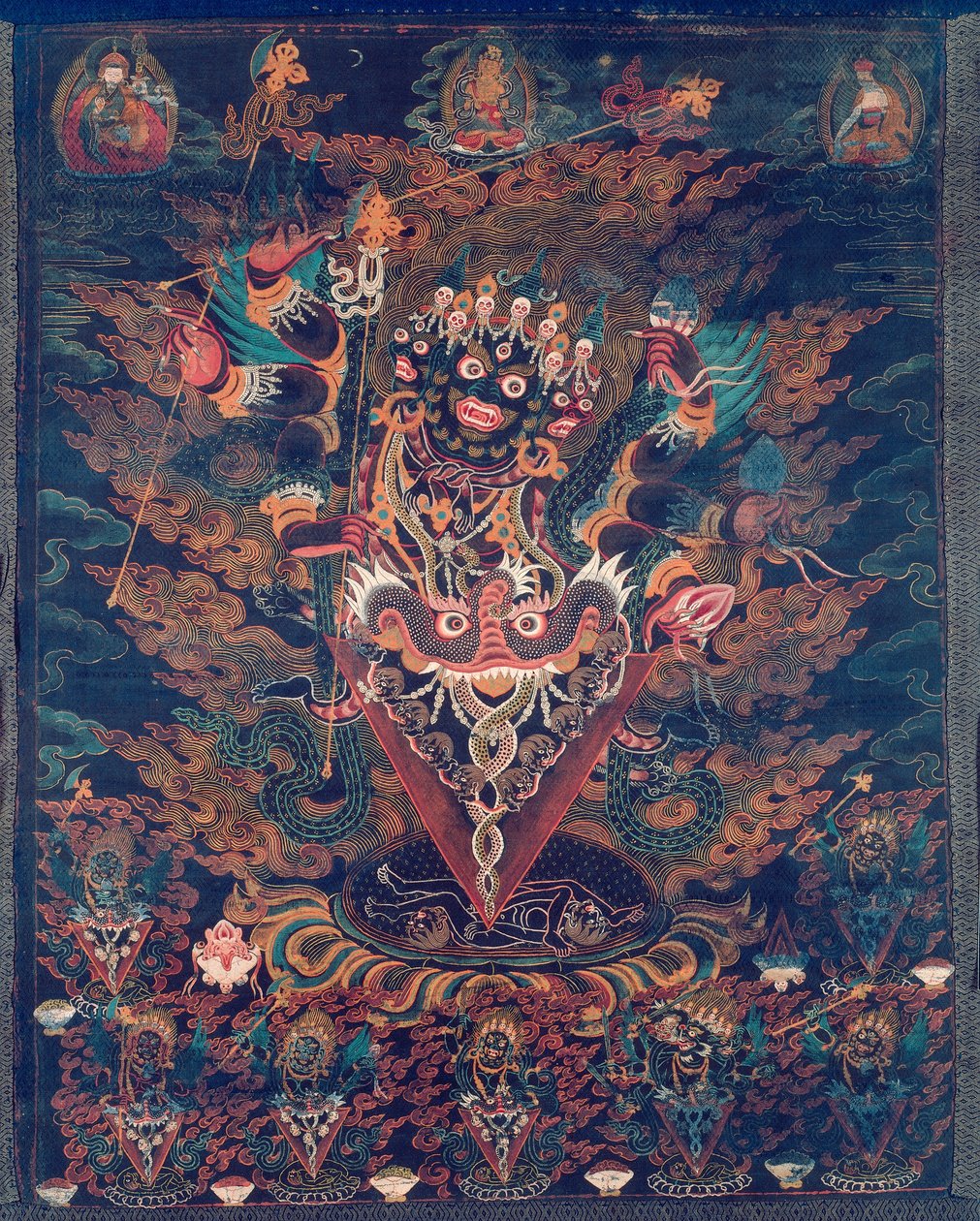 Bannière peinte (Thangka) avec Guru Dragpur, une forme courroucée de Padmasambhava - Unknown artist