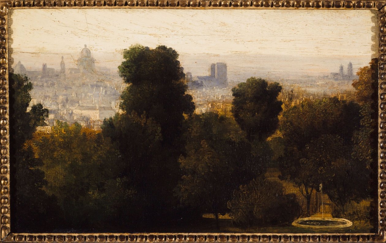 Paris vu des hauteurs de Belleville; vers 1840, arrondissement actuel 19e, en 1840 - Unknown artist