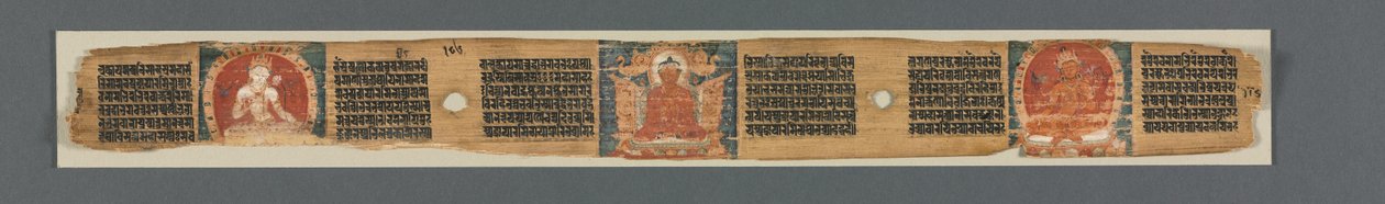 Perfection de la sagesse en huit mille lignes: Ashtasahasrika Prajnaparamita: Feuille décorée - Unknown artist