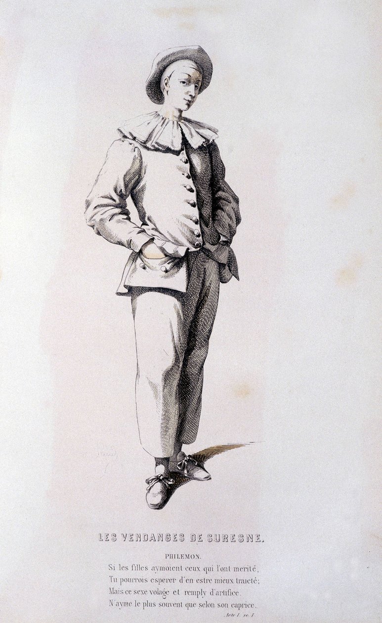 Philemon dans « La Récolte de Suresne » (par Pierre de Ryer en 1636), dans « Le théâtre français au 16ème et 17ème siècle avant Molière » par Edouard Fournier - Unknown artist