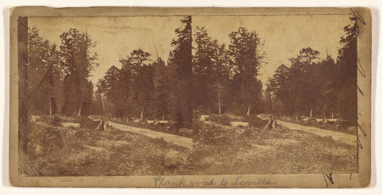 [Route de planches vers Lowella] (recto) ; [Ville non identifiée] (verso) - Unknown artist