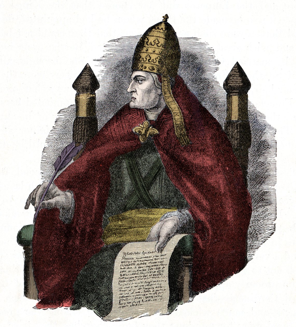 Pape Grégoire le Grand (Grégoire le Grand ou Gregorio Magno ou Gregorius Magnus) (590-604). - Unknown artist