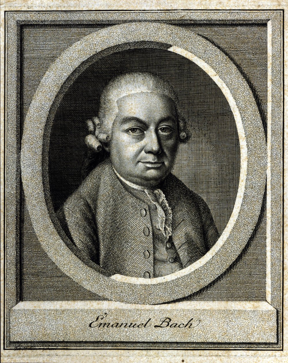 Portrait de Carl Philippe Emanuel Bach dit le Bach de Berlin et Hambourg cinquième enfant de Jean-Sébastien Bach - Unknown artist