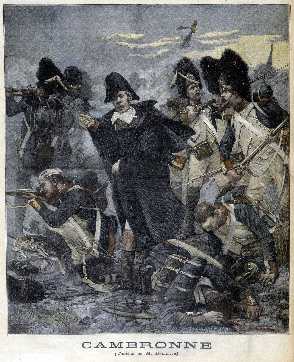 Portrait du général Cambronne (1770 - 1842) pendant une bataille. Illustration du "Petit Journal" en 1891. - Unknown artist
