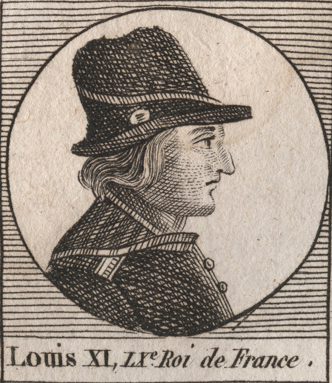 Portrait de Louis XI (1423-1483), roi de France - gravure de « Instruction sur l