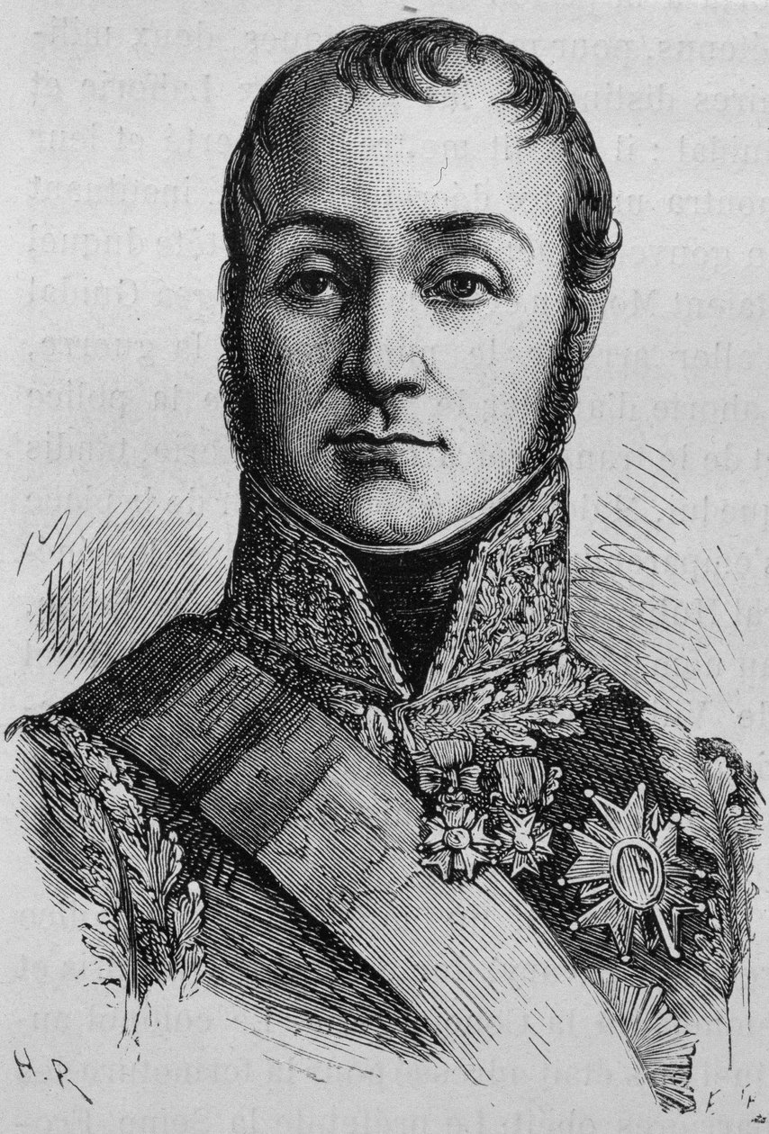 Portrait de Nicolas Oudinot, duc de Reggio. Gravure de la fin du 19ème siècle dans « Histoire de France » de H. Martin - Unknown artist