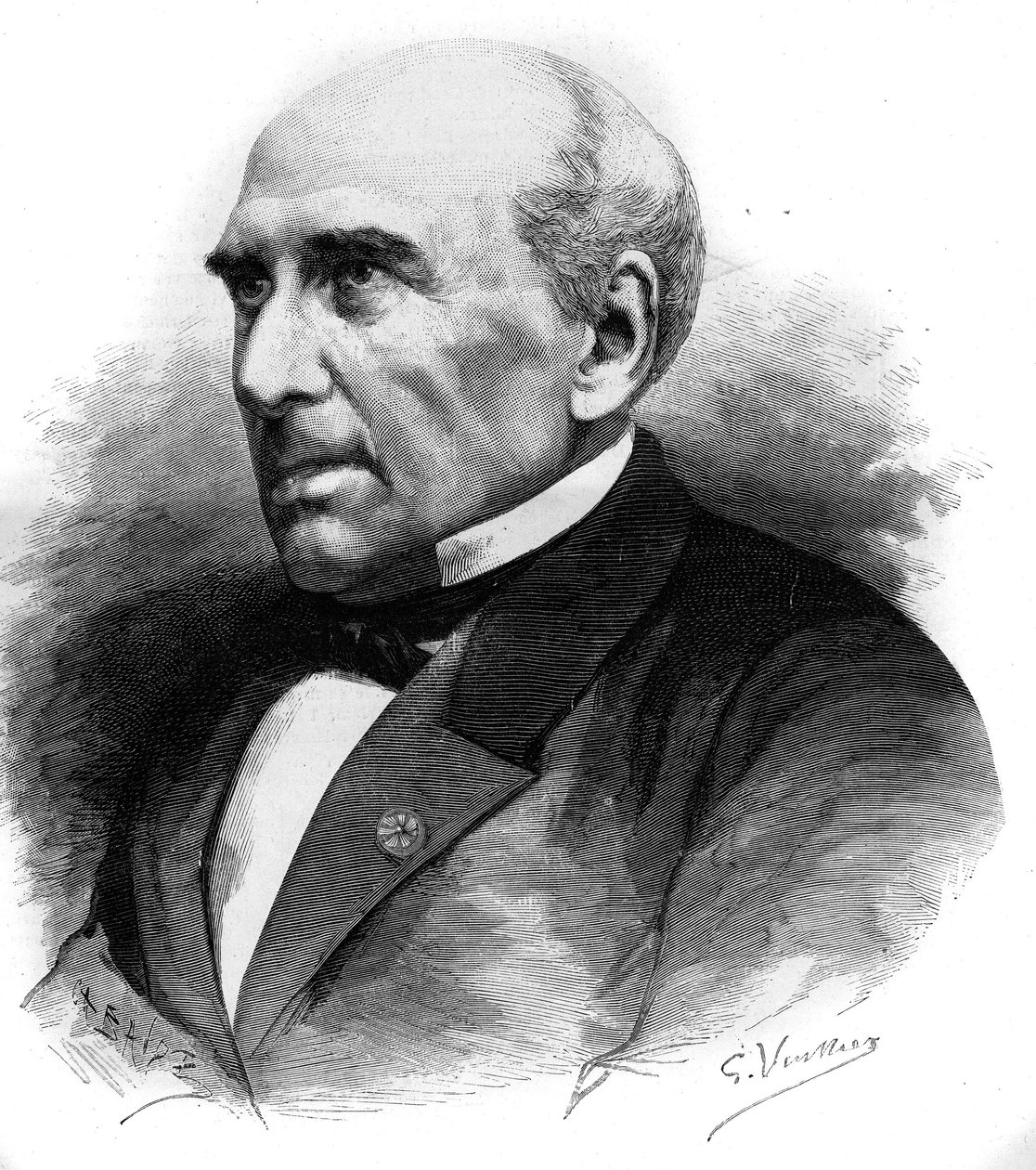 Portrait de Pierre Guillaume Frédéric Le Play (1806-1882), ingénieur et sociologue français. Gravure dans « Le Monde Illustré » n°1306 du 8 avril 1882 - Unknown artist
