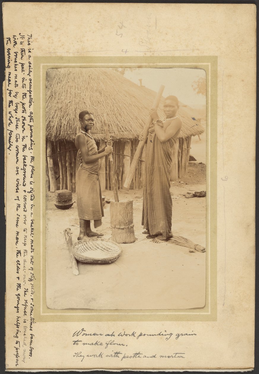 Piler le maïs pour en faire de la farine - Unknown artist
