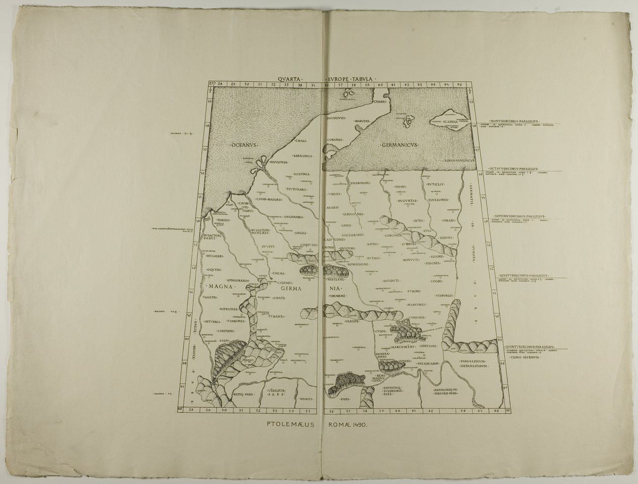 Quatrième Europe Tabula : Ptolemaeus Romae 1490 - Unknown artist