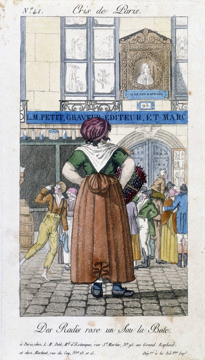Marchand de radis dans les rues de Paris - dans « Cris de Paris », début 19ème siècle - Unknown artist
