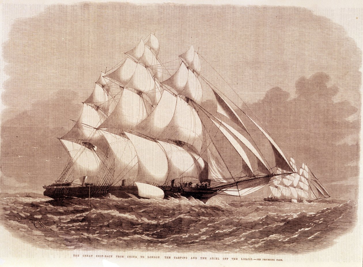 Régate entre les clippers Ariel et Taeping en 1866 - Unknown artist