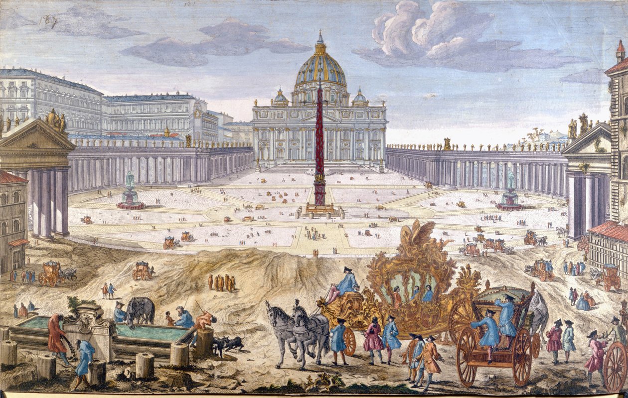 Rome, Place Saint-Pierre au début du 18ème siècle. - Unknown artist