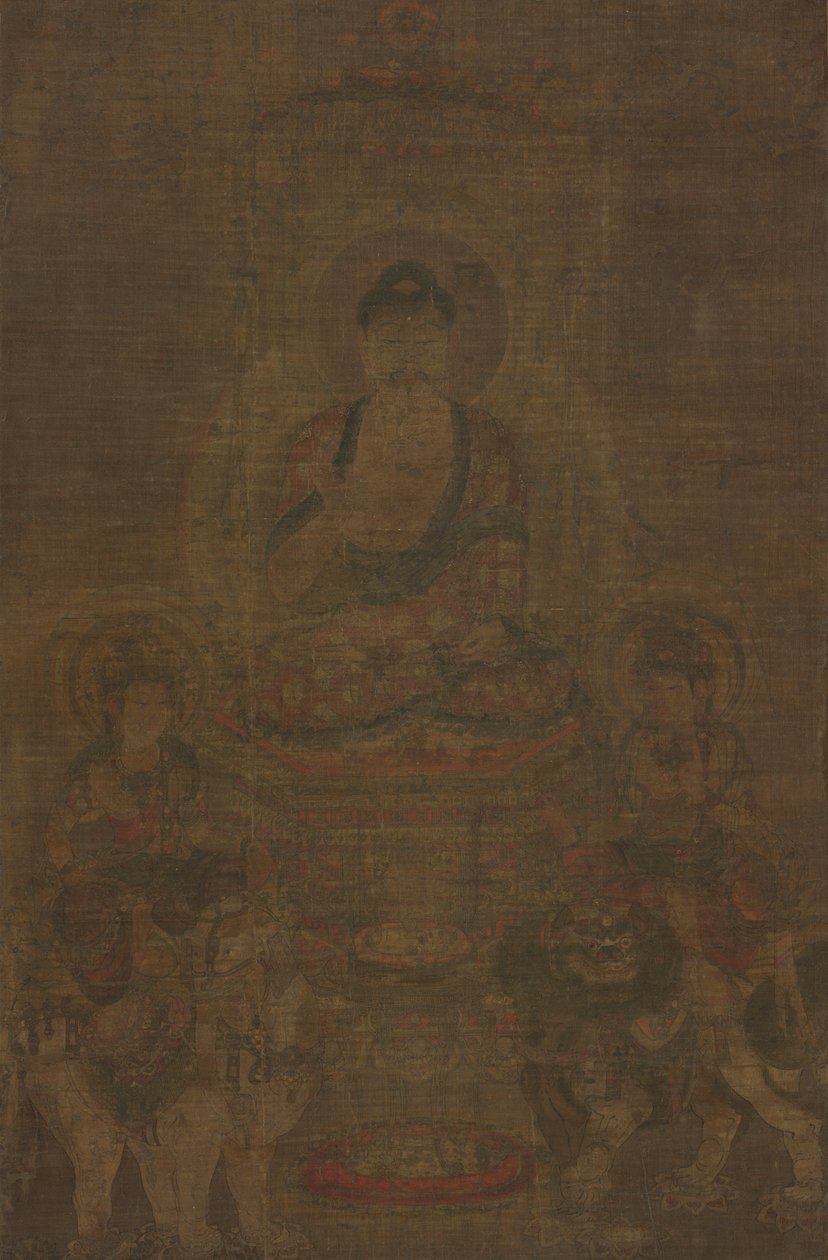 Triade de Shakyamuni : Bouddha Assisté par Manjushri et Samantabhadra - Unknown artist