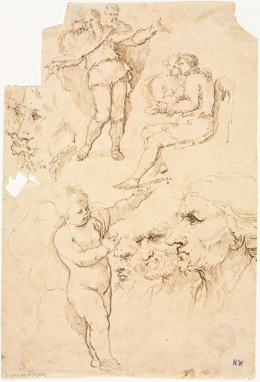 Esquisses de têtes et de figures - Unknown artist