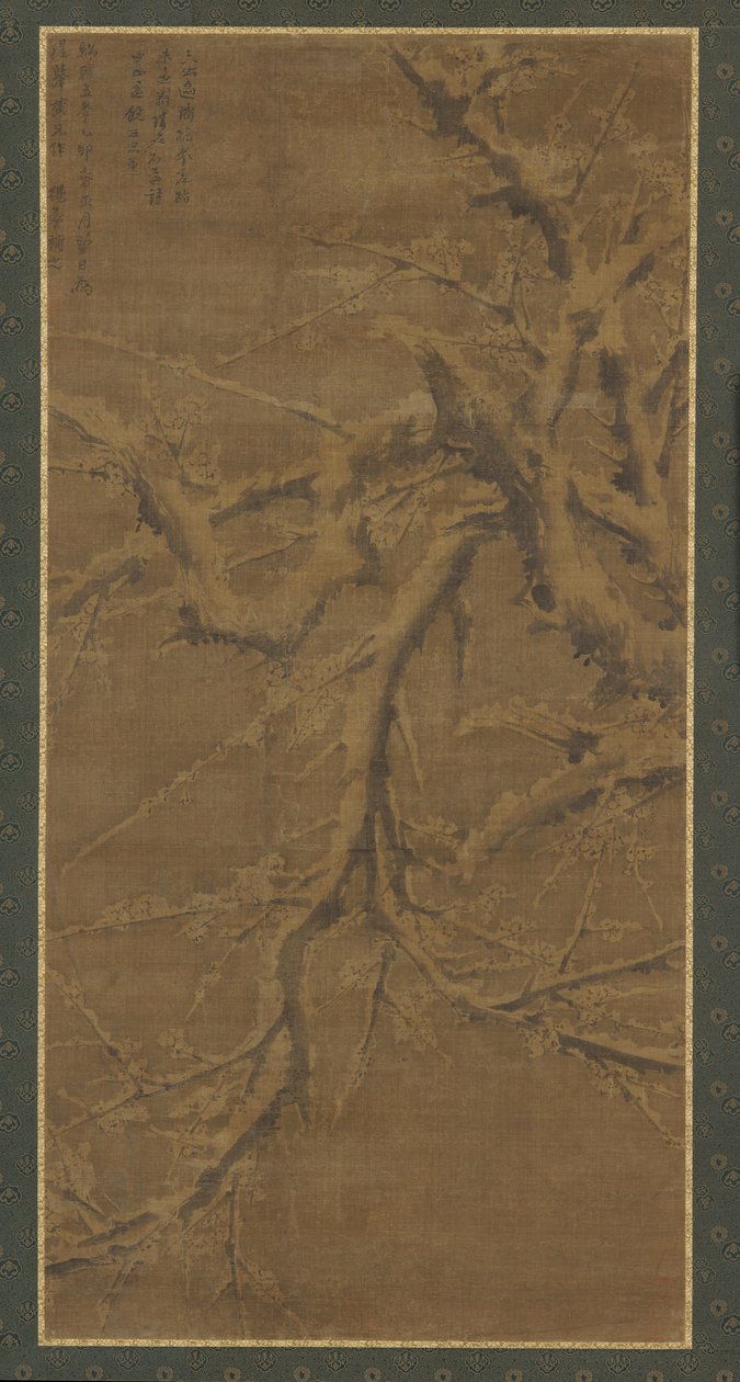 Branches de prunier chargées de neige - Unknown artist