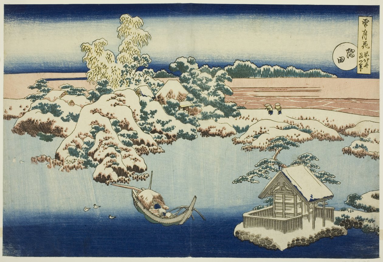 Neige sur la rivière Sumida, de la série Neige, Lune et Fleurs - Unknown artist