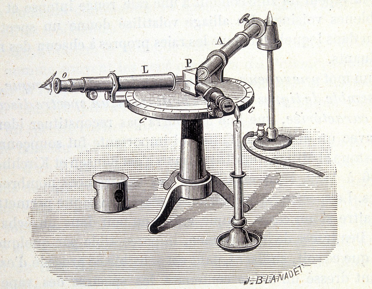 Spectroscope Bunsen et Kirchoff - dans « Physique populaire » par Emile Desbeaux, Flammarion - Unknown artist