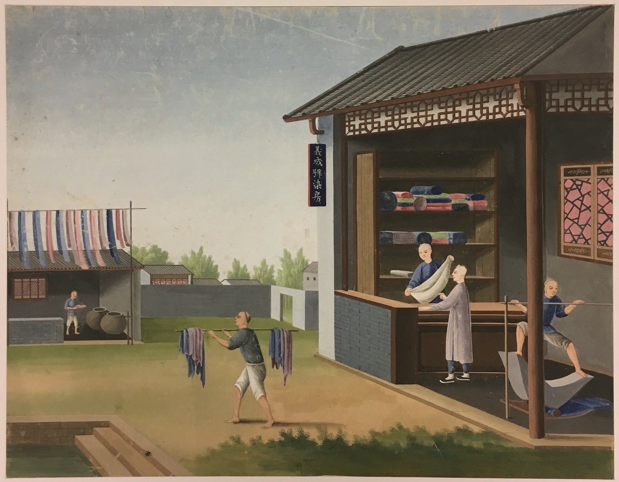 Filage du tissu, préparation des feuilles de thé, préparation de la soie - Unknown artist