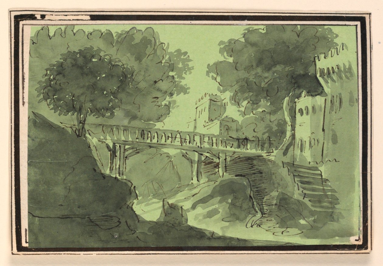 Décor de scène, pont traversant l