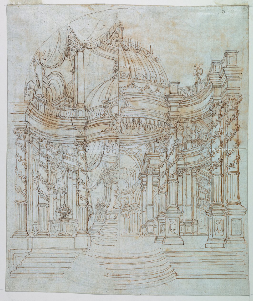 Décor de scène : architecture de palais - Unknown artist