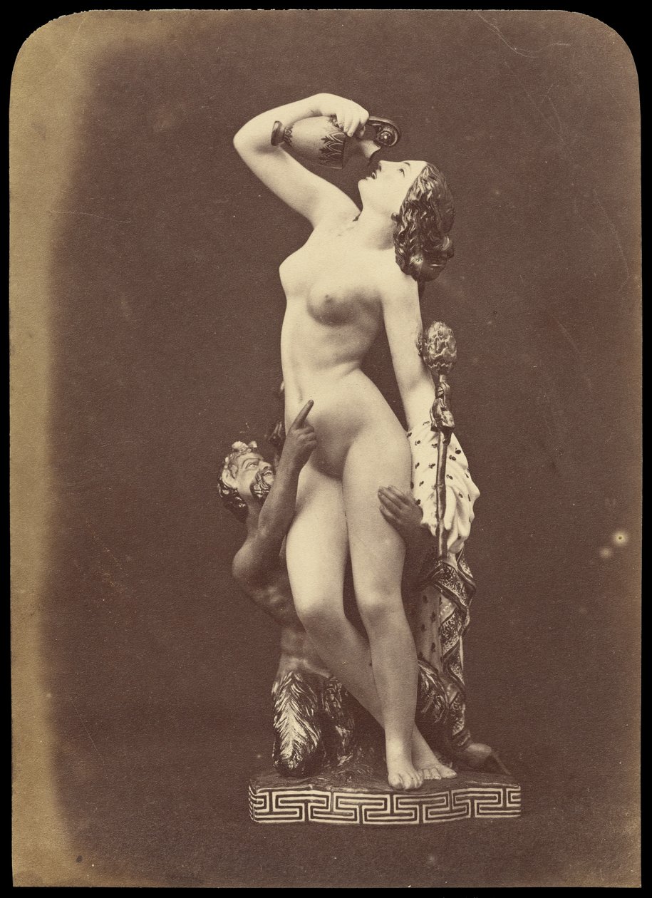 [Statue de femme et de satyre] - Unknown artist