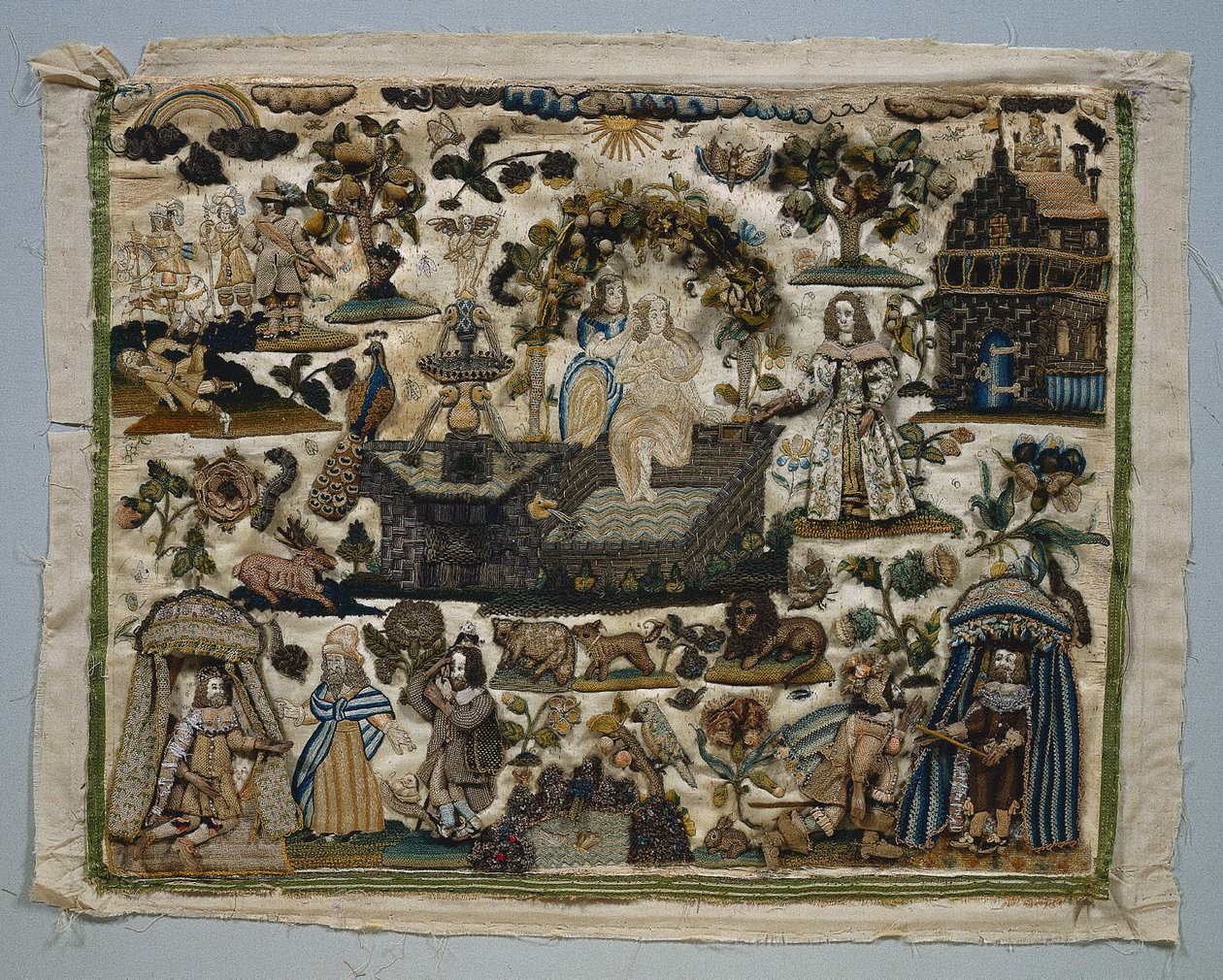 Panneau en broderie : Histoire de David et Bethsabée - Unknown artist