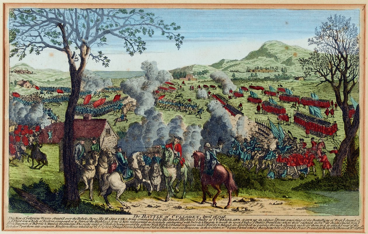 La bataille de Culloden 16 avril 1746 (gravure, colorée) - Unknown artist