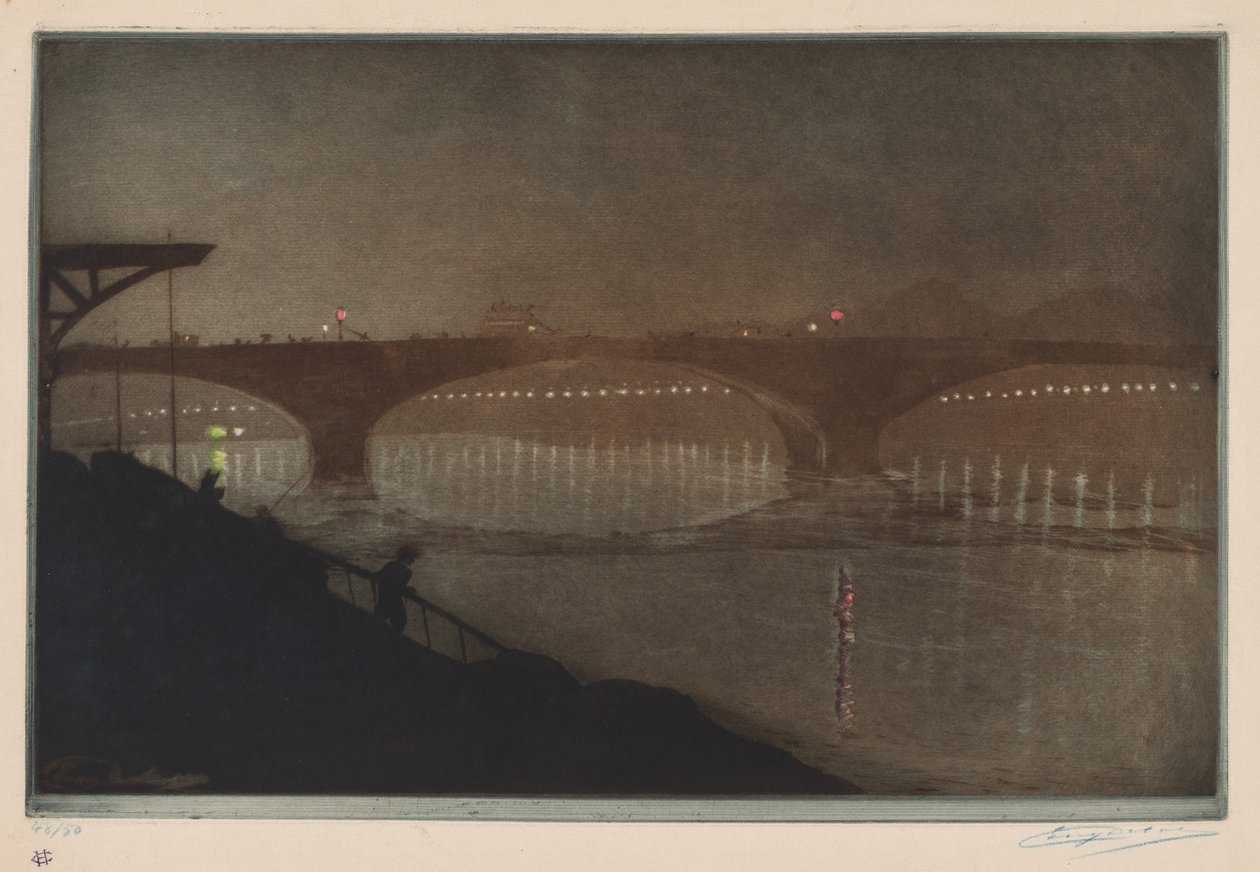 Le pont de Solferino : Effet nocturne - Unknown artist