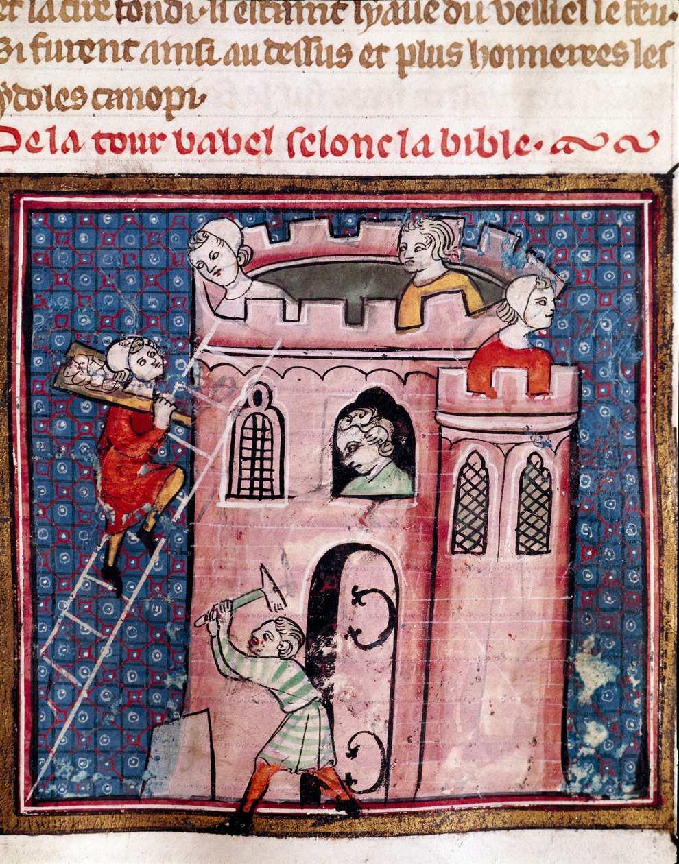 La construction de la tour de Babel (détail) - Unknown artist