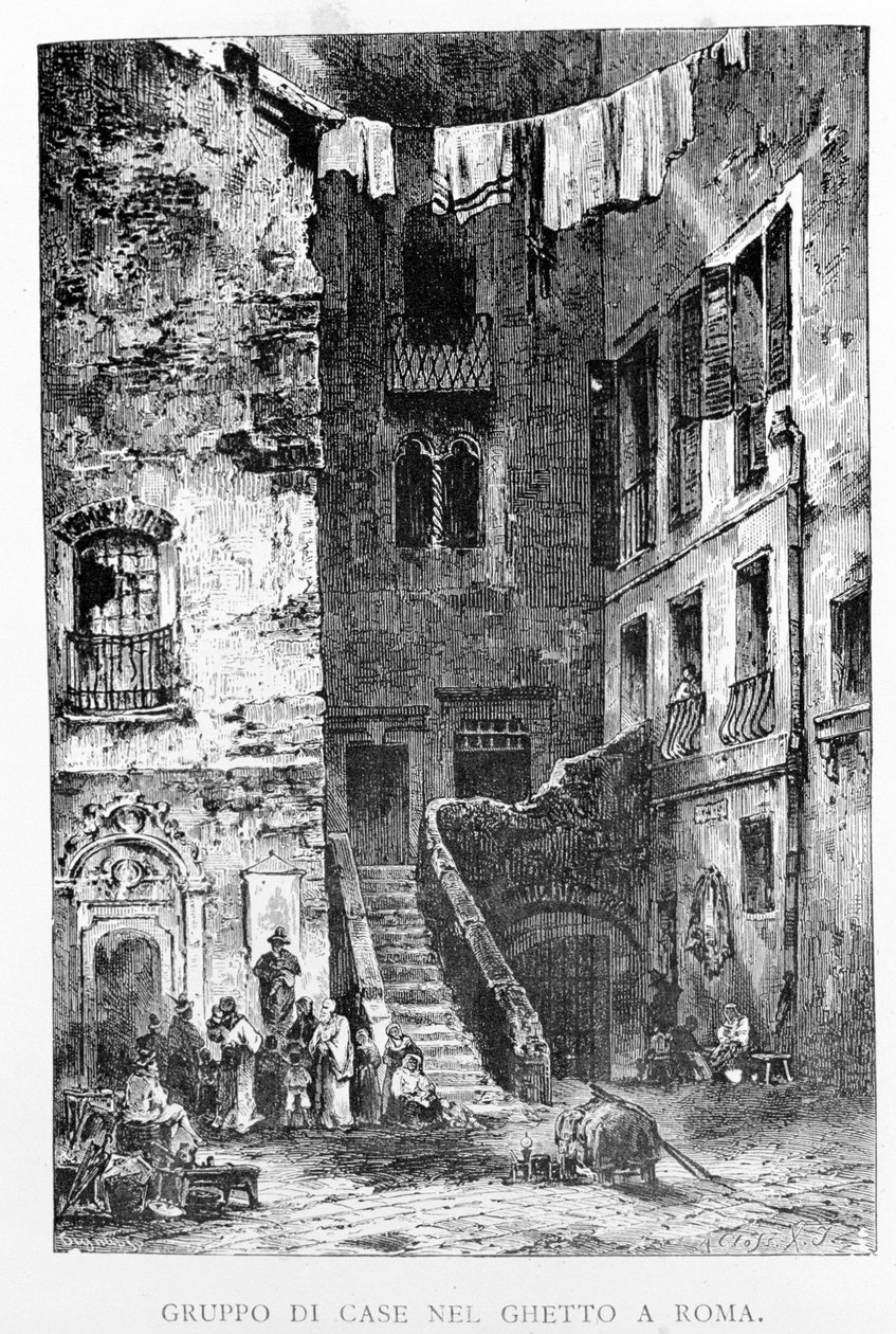 Le ghetto de Rome au 19ème siècle. - Unknown artist