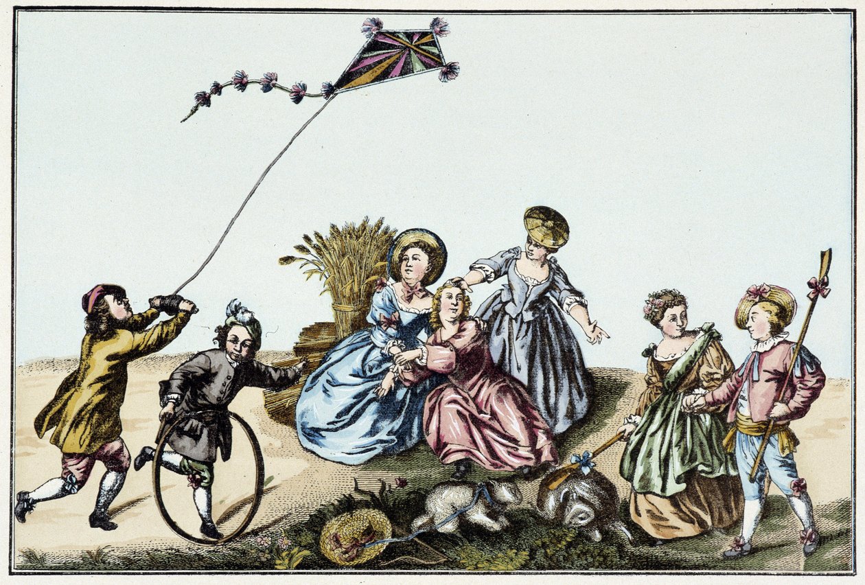 Le cerf-volant au 18e siècle - Unknown artist