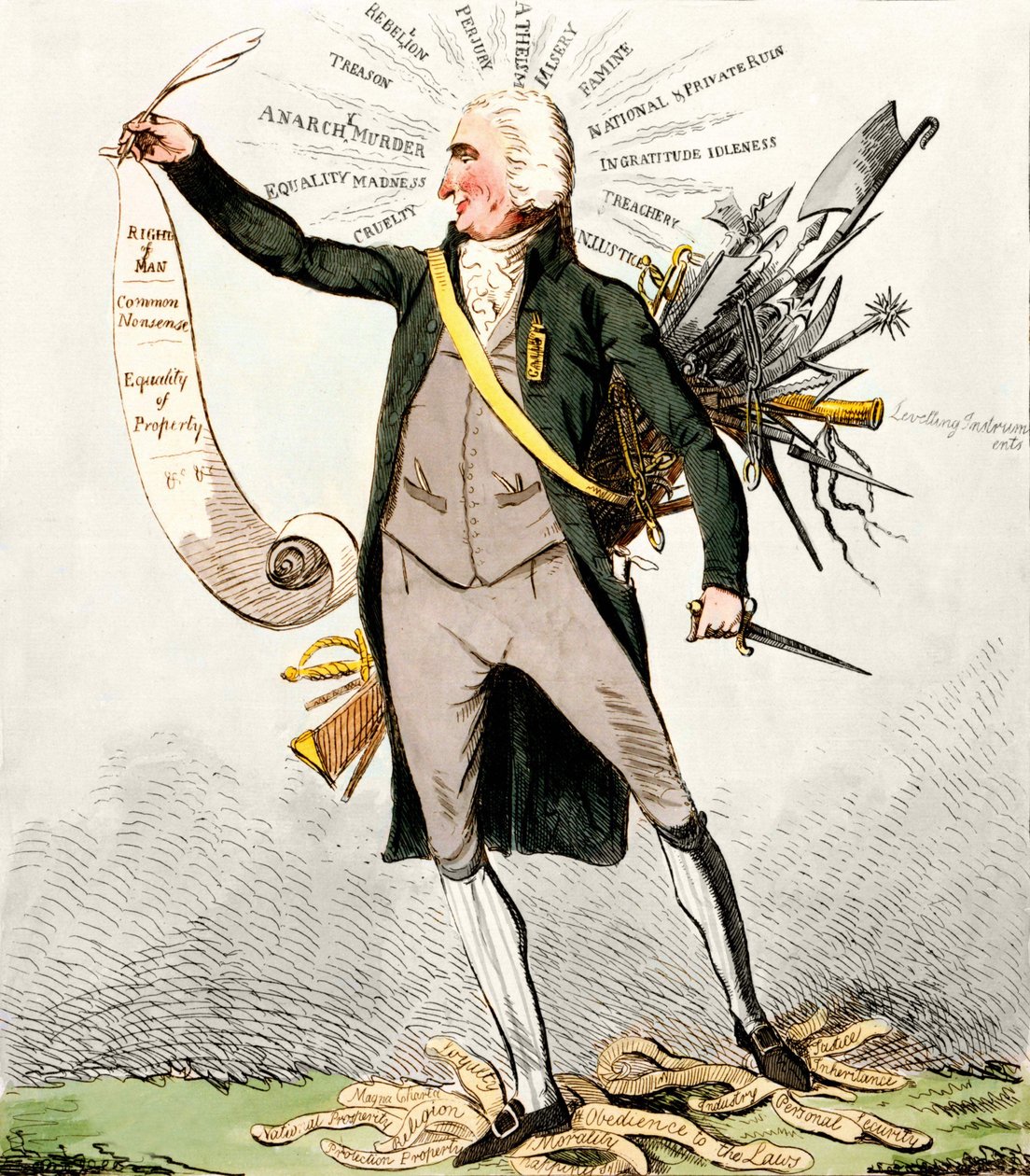 Thomas Paine (1737-1809), écrivain et homme politique britannique tenant « Les Droits de l