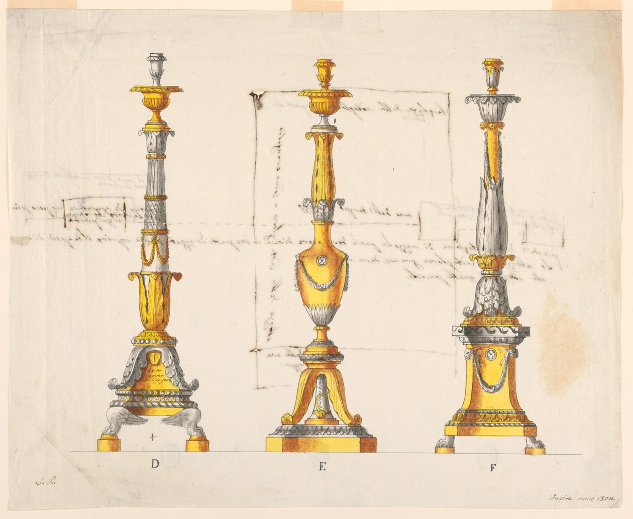 Trois conceptions pour des chandeliers - Unknown artist