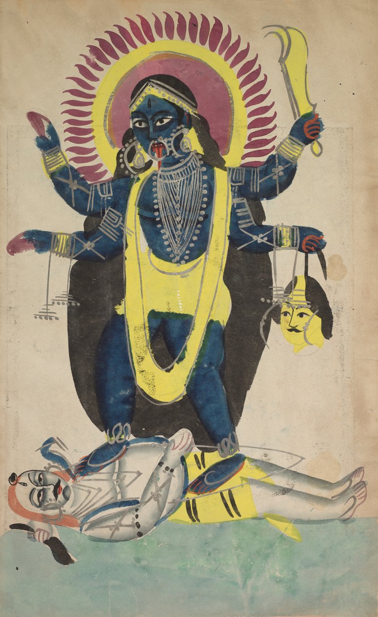 Deux aspects de Kali : Kali dansant sur Shiva - Unknown artist