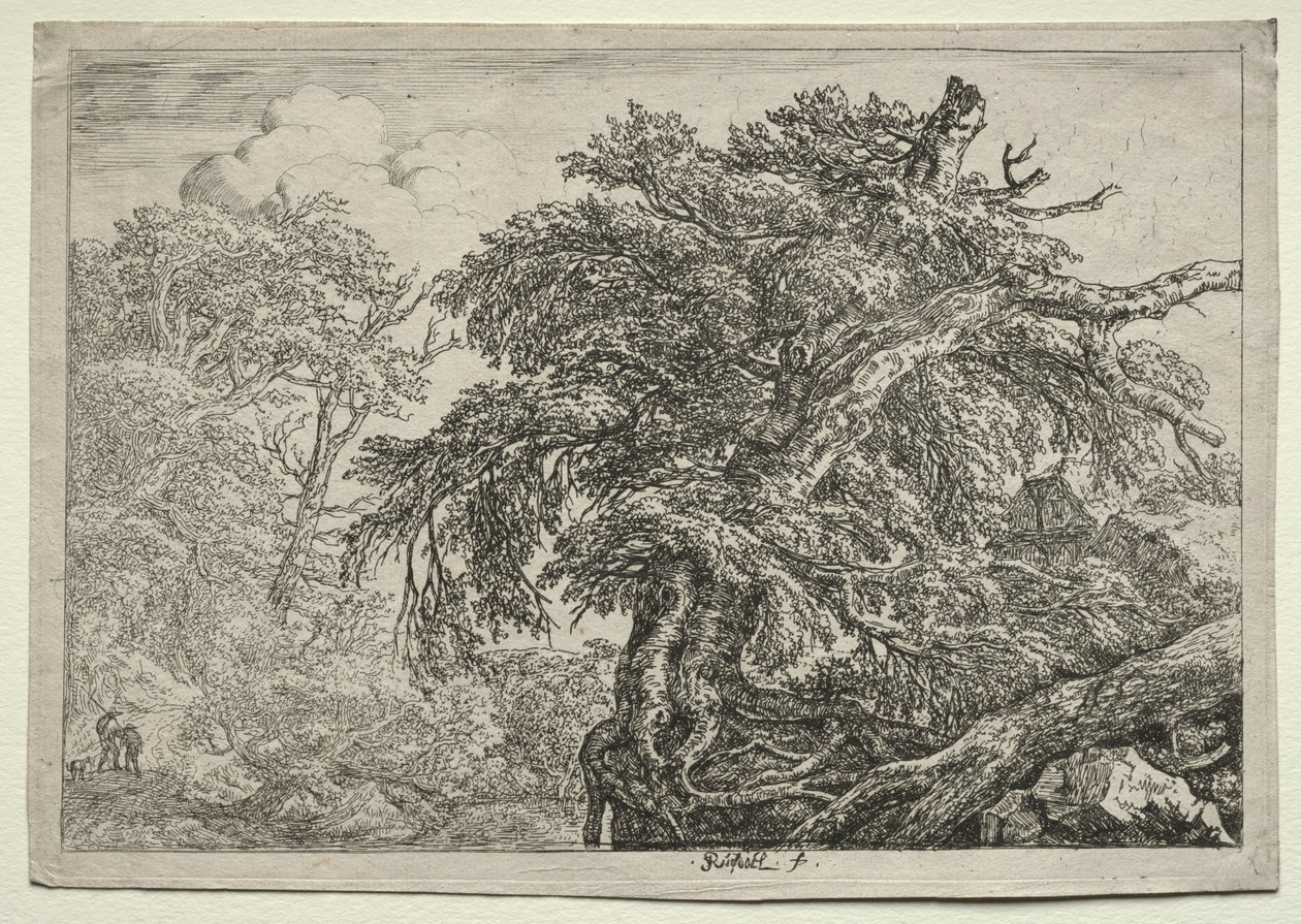 Deux paysans et leur chien - Unknown artist