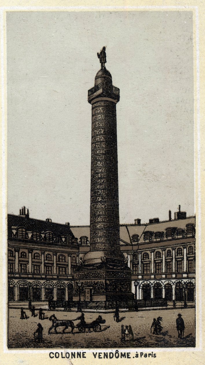 Colonne Vendôme sur la place du même nom à Paris. Chromolithographie de la fin du XIXe siècle - Unknown artist