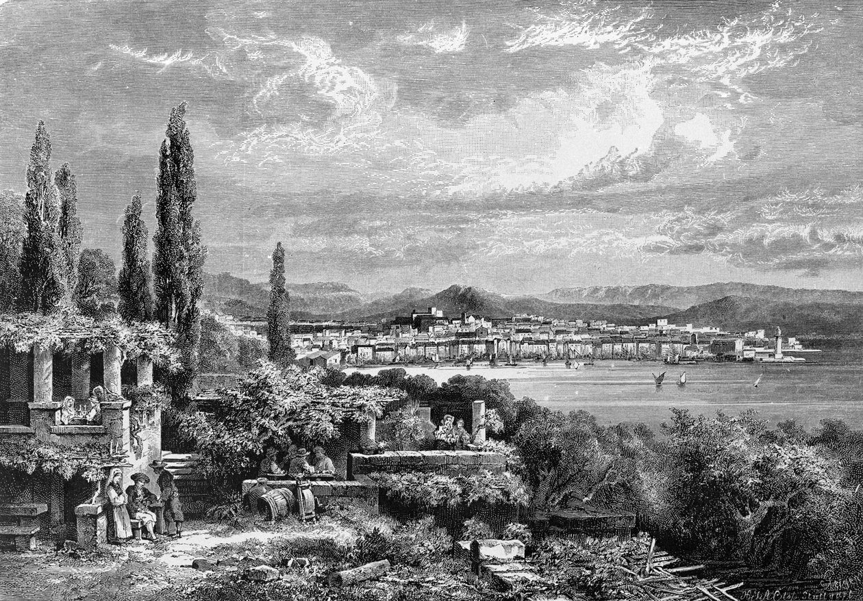 Vue de la ville de Trieste (période autrichienne), gravure de 1885 - Unknown artist