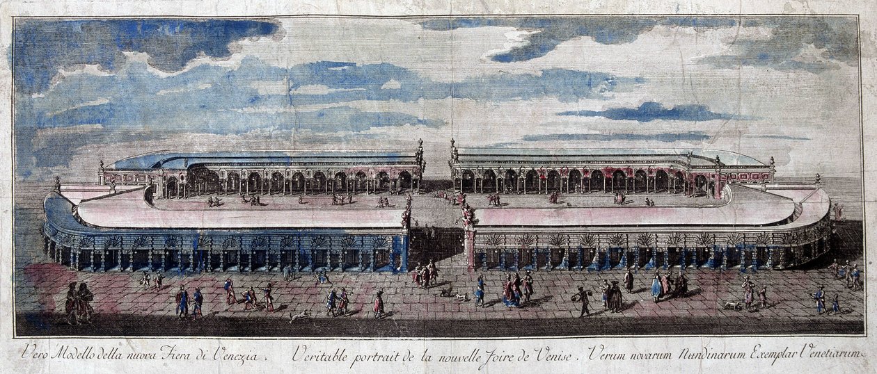 Vue de la foire de Venise, Italie. Gravure du XVIIIe siècle - Unknown artist