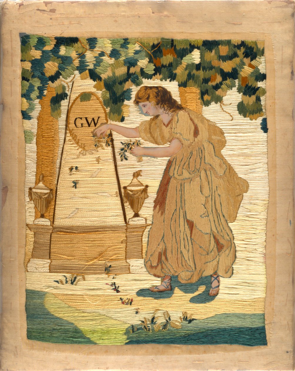 La vertu rendant hommage à la tombe de Washington - Unknown artist