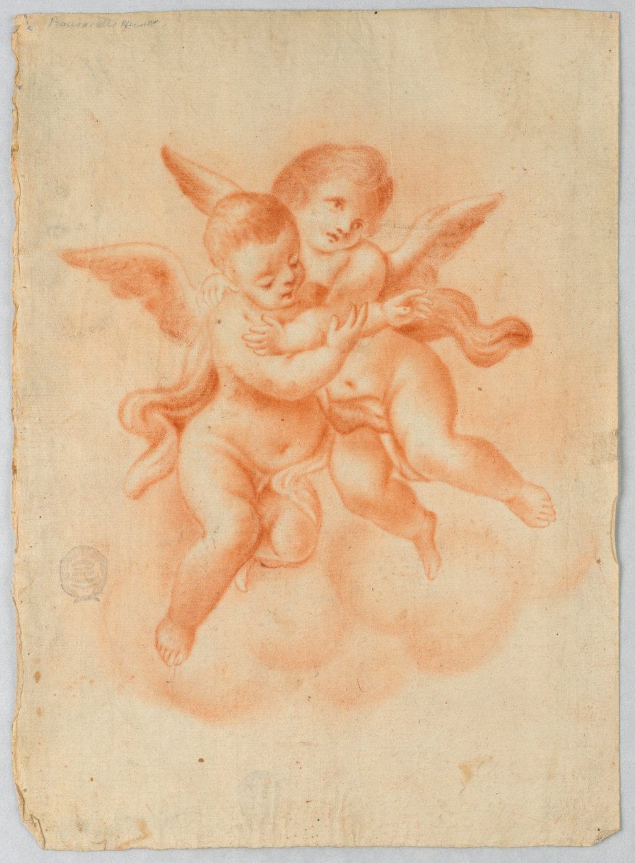 Putti ailés dans les nuages - Unknown artist