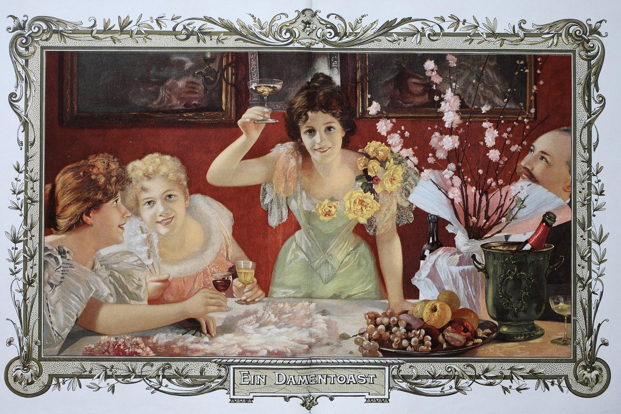 Femmes buvant des cocktails ensemble à une fête - Unknown artist