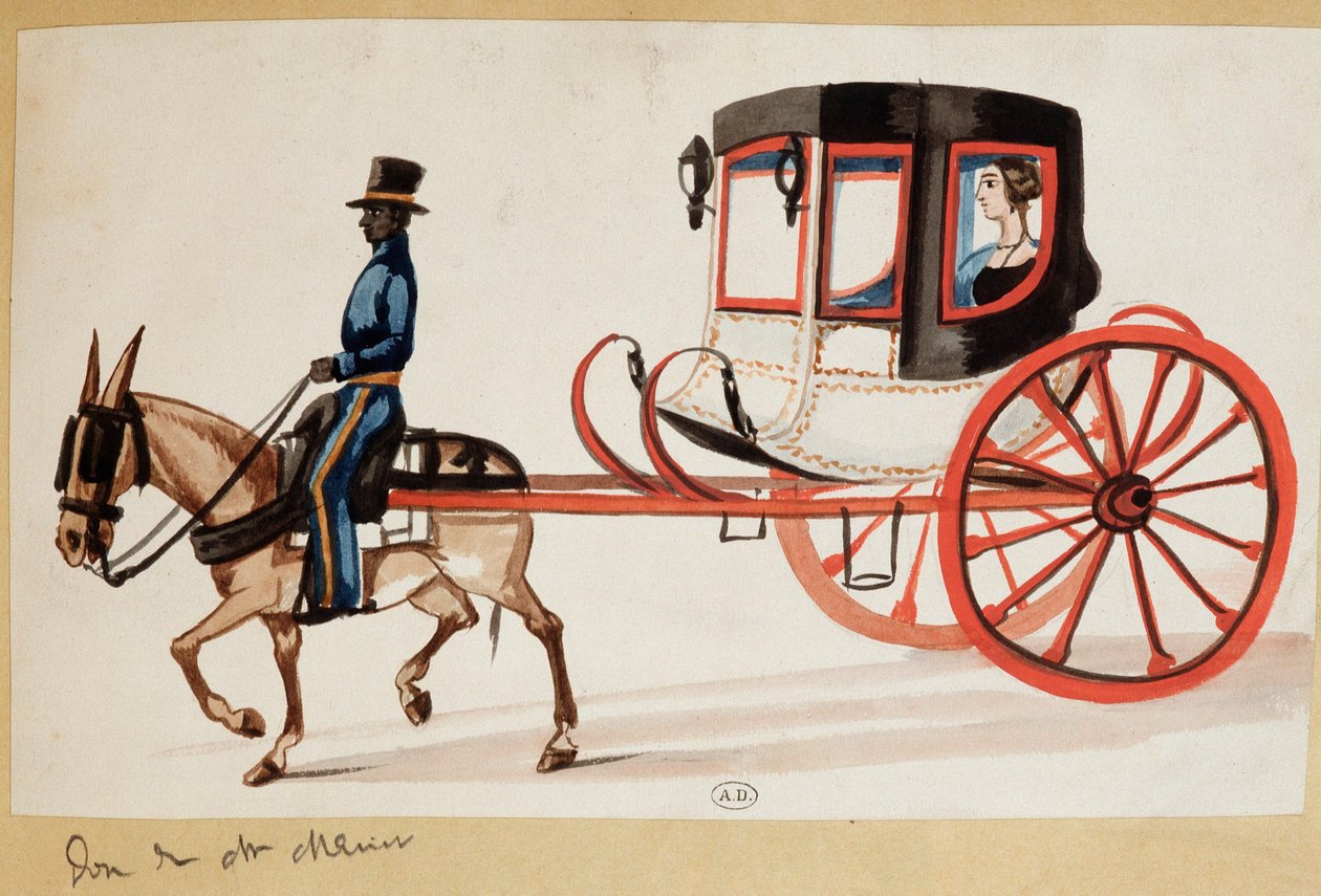 Jeune femme dans un fiacre au Pérou - Unknown artist