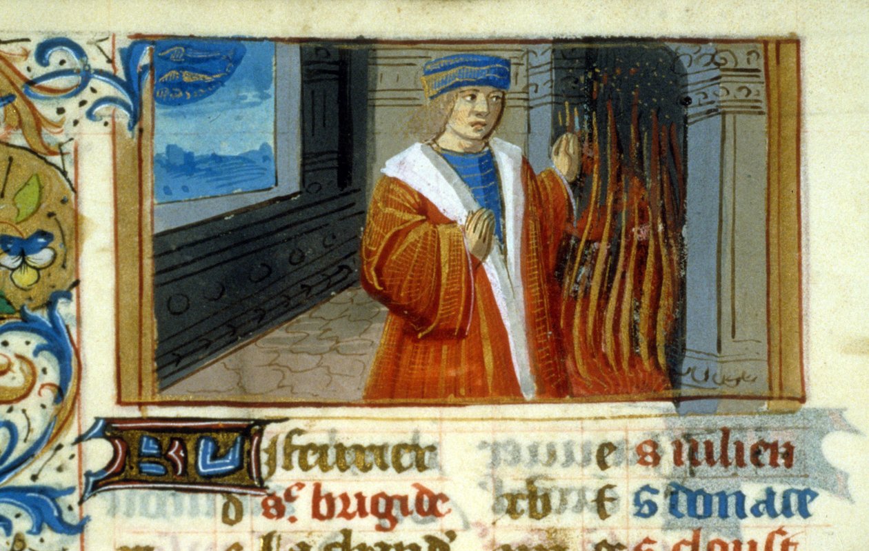 Poissons du Zodiaque, cheminée (miniature, Moyen Âge) - Unknown artist