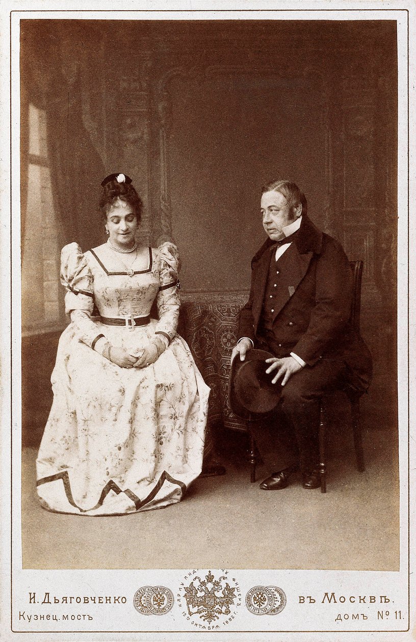Acteurs Maksheev et Nikulin dans une scène de Mariage, pièce de Nikolaï Vassilievitch Gogol (1809-1852), écrivain russe. Théâtre Maly à Moscou - Unknown photographer