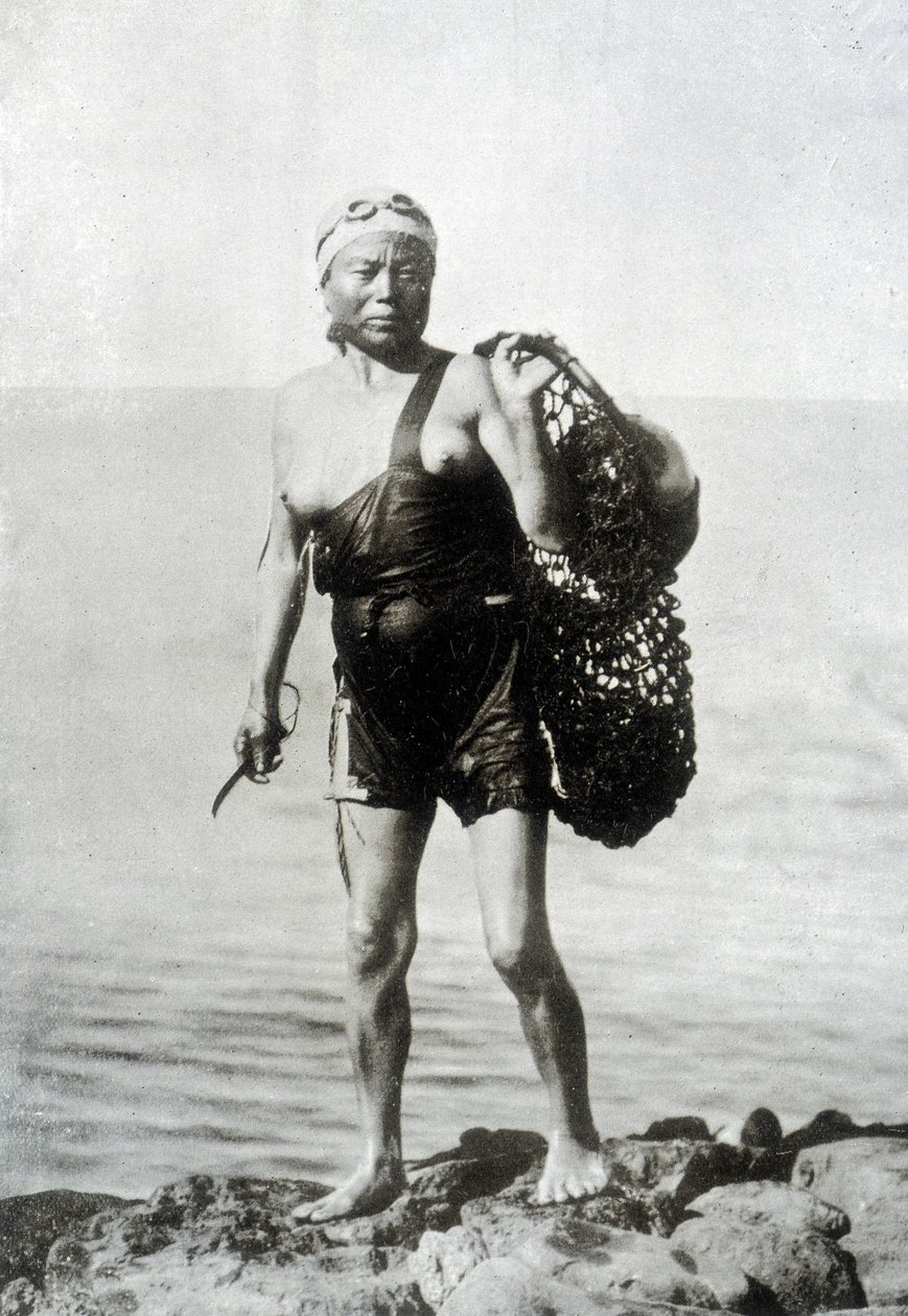 Coréenne pêchant au 19e siècle. - Unknown photographer