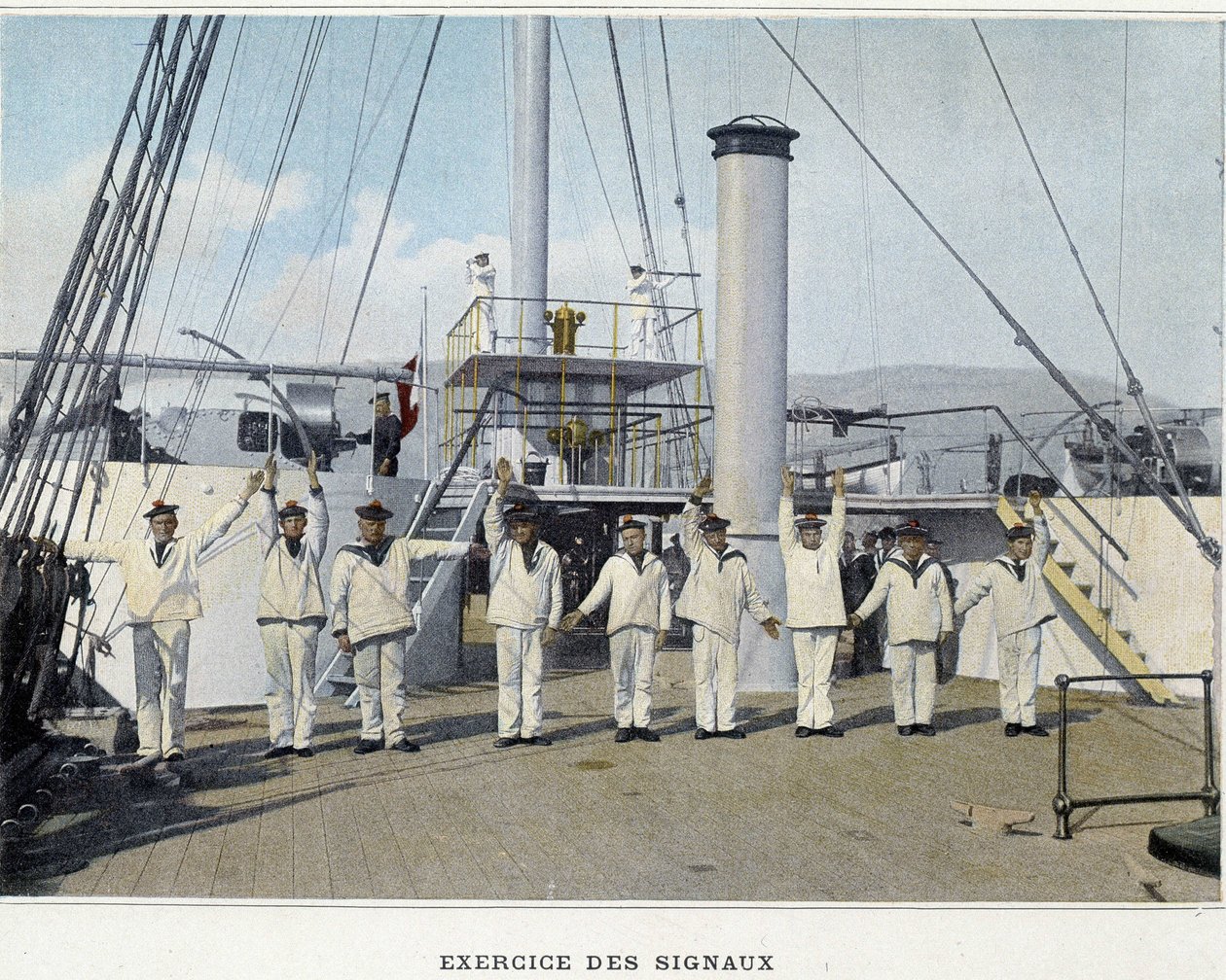 Exercice des Signaux - dans Album militaire - Marine : La vie à bord - Unknown photographer