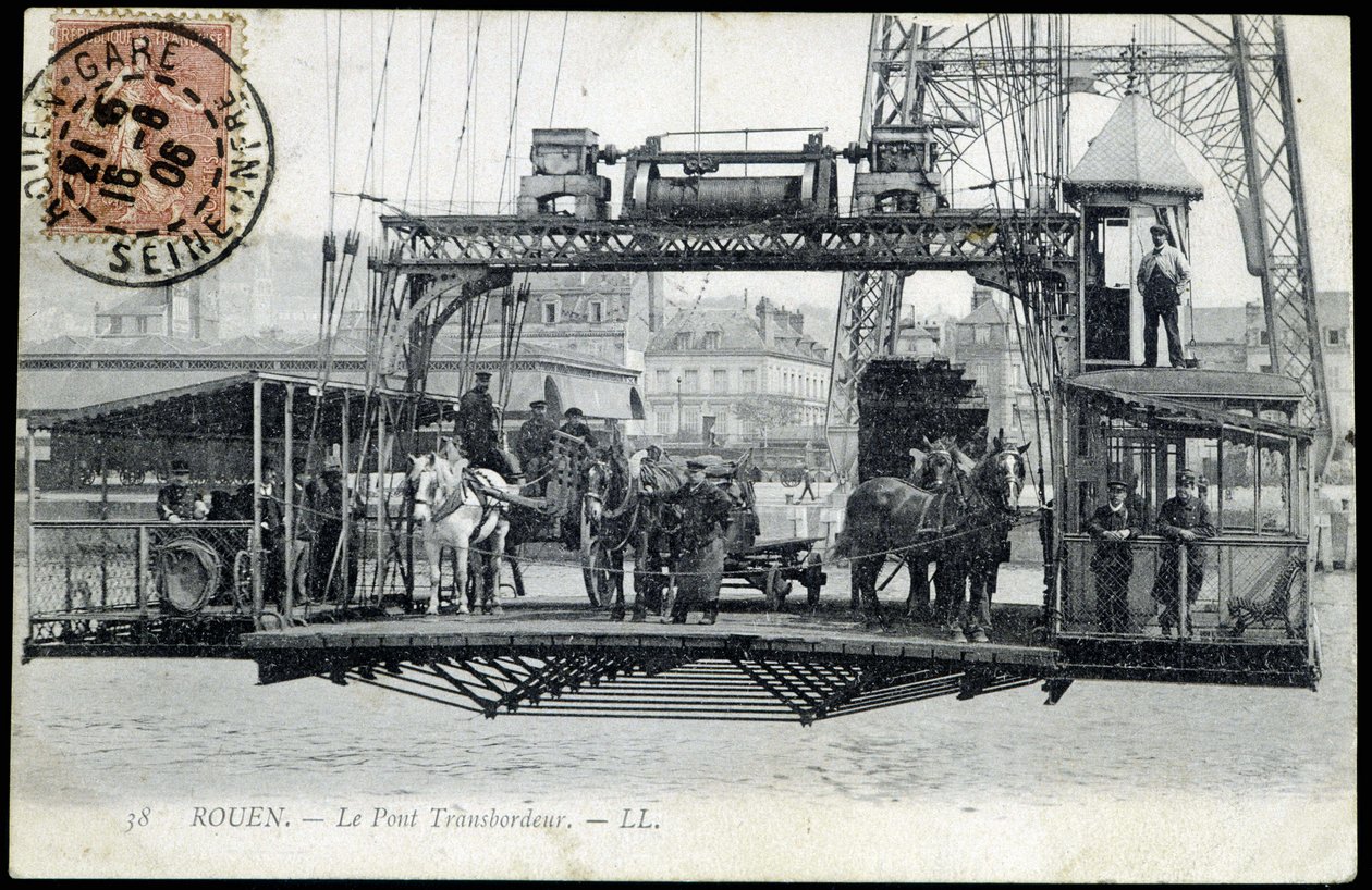 Carte postale du début du 20e siècle. Normandie, Rouen : Le pont transbordeur. - Unknown photographer