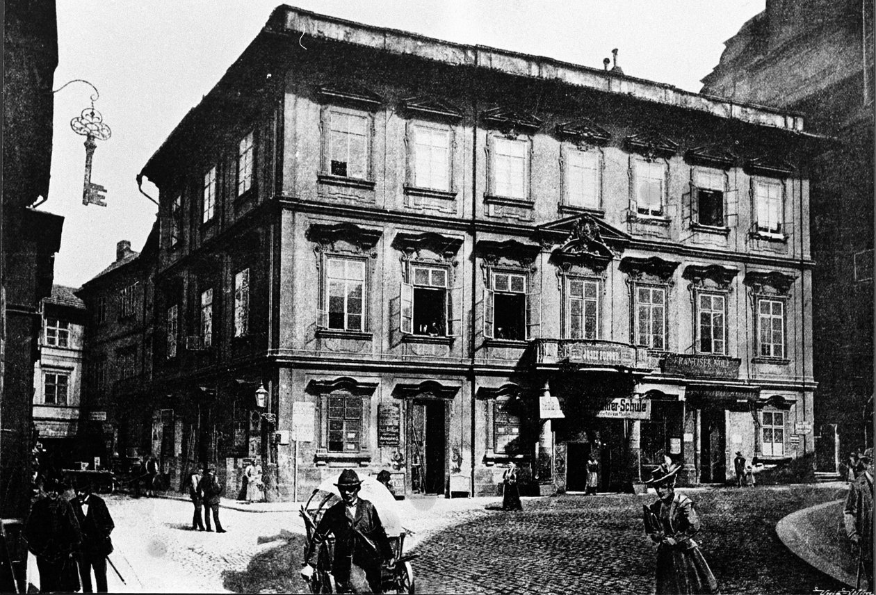 Prague, avant 1897. Le bâtiment où est né l